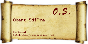 Obert Sára névjegykártya