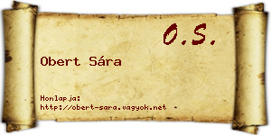 Obert Sára névjegykártya
